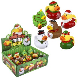 Rhode Island Novelty 3.5" Christmas Rubber Duck Assortment 12ct