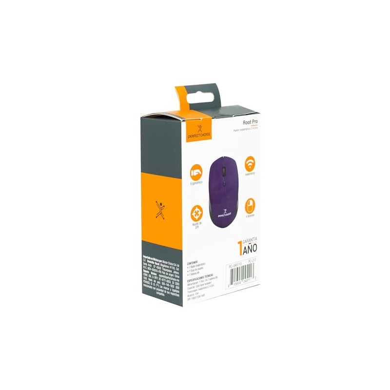 Perfect Choice Mouse Inalambrico Óptico, Ratón Inálambrico, Mouse ergonomico Ajustable,