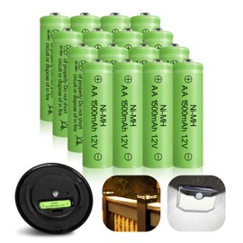 GENYESTAR Rechargeable AA Batteries NIMH 1.2V 1500mAh Double A Battery AA Solar Battery for Solar Light Lantern Household Devices, 16 Pack