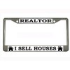 Realtor I Sell Houses License Plate Frame Chrome/Black (White/Black)