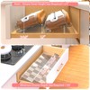 4-Tier Non-Slip Spice Drawer Organizer, 4-Pack Checkered Frosted Clear Acrylic,