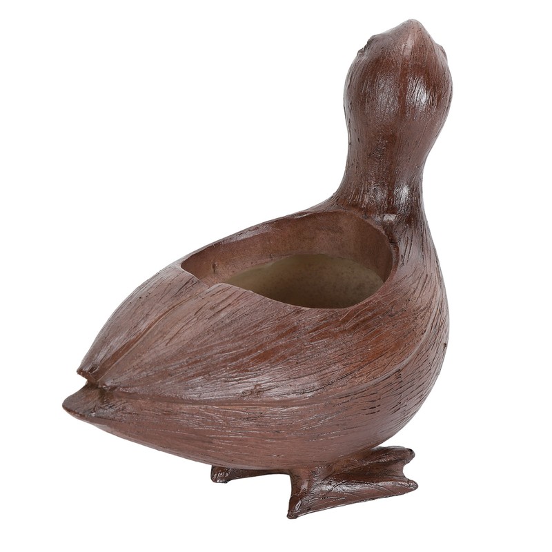 Duck Shaped Planter Resin Waterproof Decorative Animal Flower Pot for
