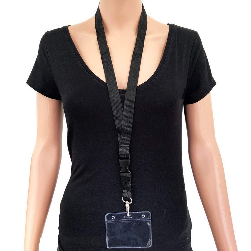 10 Pcs Black Necklace for Badge Holder Key Chain Business