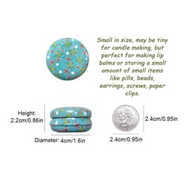 12 Pcs Mini Tinplate Candle Tin Jars with Lids, Empty Reusable Round Travel Tin Cans Refillable Container Jars for Candle Making, Lip Balm, Salve, Eye Shadow, Powder (Romantic Garden Flowers)