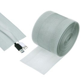 MECCANIXITY Carpet Cord Cover, 20ft Floor Cover Cord Strip Wire Protector Cable Management for Office Home, Grey
