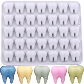AIBOYA 35 Cavity Mini Tooth Silicone Candy Mold 3D Small Molar Molds For Gummy Candy