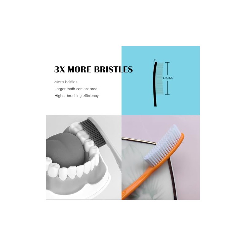 EasyHonor Cepillo de Dientes Grande, Cerdas Duras y Firmes sin