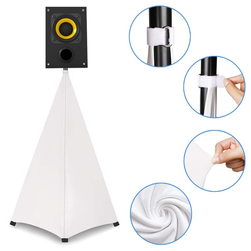 Dofilachy Speaker Stand Cover - Universal Fit, Fabric, White, XW21