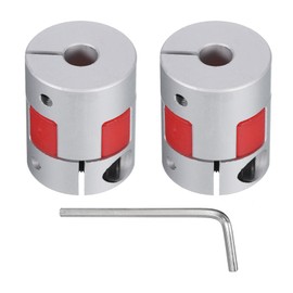 sourcing map Aluminum Plum Shaft Coupling 5mm to 5mm Bore L25xD20 Flexible Coupler for 3D Printer CNC Machine and Servo Stepped Motor Pack of 2