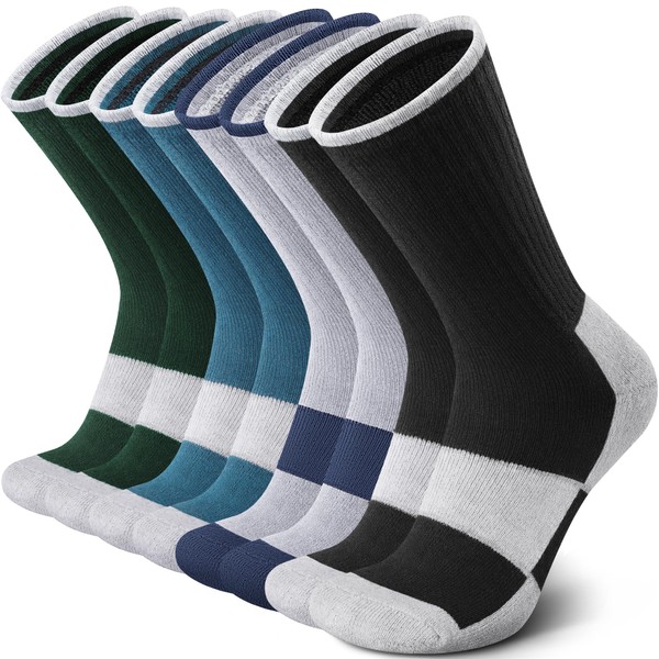 Reamphy Men's Thermal Socks 4 Pairs Thick Wool Warm Socks for Winter Soft Hiking Socks Mens Heavy Cosy Boot Socks Crew Socks Size 6-11