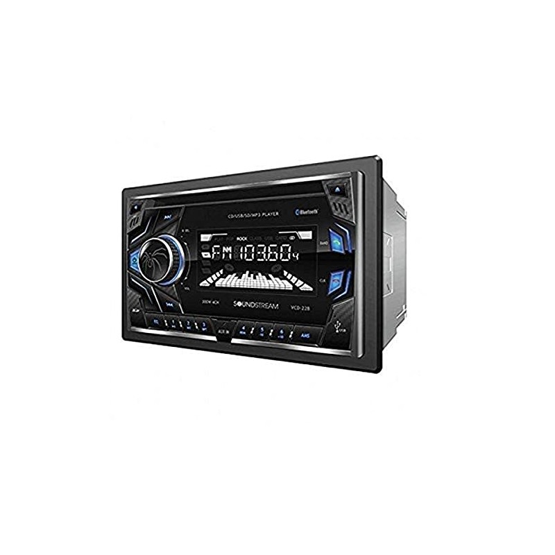 Soundstream VCD-22B Double DIN CD/MP3/AM/FM Receiver with 32GB USB Playback/Bluetooth
