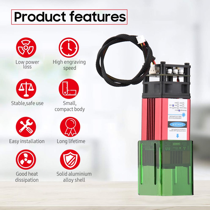 450nm 40W Laser Module with Protective Cover Fixed Focal Length