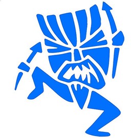 STICKER DAD Tiki Tribe Witch Doctor Vinyl Decal - Size: 5", Color: Cool Blue - Windows, Walls, Bumpers, Laptop, Lockers, etc.