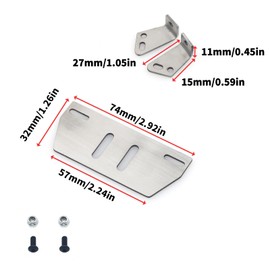 Steel Front Armor Adjustable Protector Skid Plate Replacement for TRAXXAS TRX4 Axial SCX10 1/10 Remote Control Crawler Car Upgrade Parts