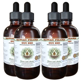 GUI Zhi Alcohol-Free Liquid Extract, GUI Zhi, Cinnamon (Cinnamomum Cassia) Twig Glycerite Hawaii Pharm Natural Herbal Supplement 4x4 oz