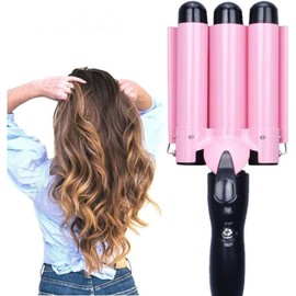 3 Jumbo Barrel Curling Iron Wand 32mm Hair Waver Temperature Adjustable Ceramic Big Waves Hair Crimper (1.25'') - Size: 32mm