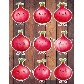 Handmade Little Red Onion Vinyl Die Cut Stickers Set Scrapbooking Laptop Water Bottle