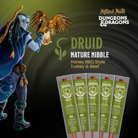 Mythical Meats Dungeons & Dragons Nature Nibble (Druid) - 12 Jerky Sticks - Honey BBQ Style Turkey with Beef Stick, Gluten Free, MSG Free