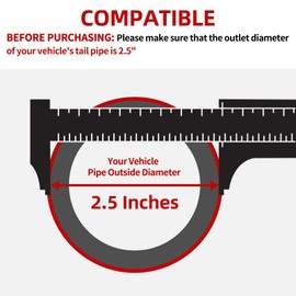 AUTOSAVER88 Square Exhaust Tip 2.5 Inch Inlet, 2.5" Inlet 3"x5.5" Outlet 9" Long Chrome-Plated Stainless Steel Rectangle Exhaust Pipe Tip for 2.5" Outside Diameter Tailpipe, Polished, Bolt on Design