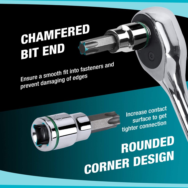 DURATECH Allen Bit Socket Set, 3/8'' Drive Torx, 21-Piece, Premium