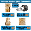 Yakamoz 8 Pack Pressure Washer Adapter Set, M22 Swivel to