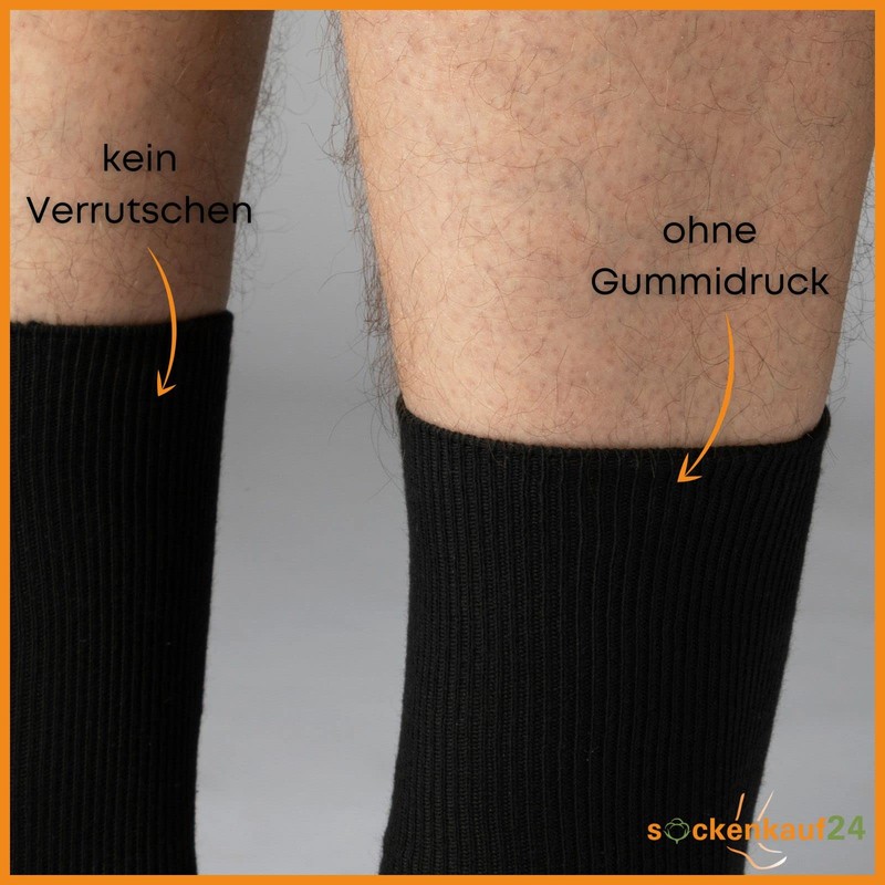 Sockenkauf24 12 Pairs Unisex Socks without Rubber Print 100% Cotton