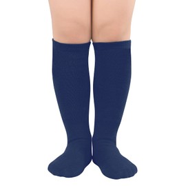 Toddler Baseball Socks Soccer Socks Kids Athletic Tube Socks Girls Boys Softball Socks Youth Knee High Socks 1 Pack Navy Blue