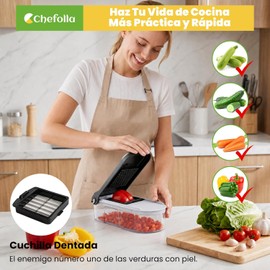 CHEFOLLA Cortador de Verduras, Picador de Verduras Multifunción 10 en 1