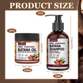 Batana Shampoo and Conditioner, Batana Oil for Hair Growth, Batana Hair Conditioner, Batana Oil Shampoo, Hair Growth Accelerate, for Healthier, Thicker, Smooth Hair