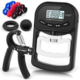 IMENSEAS Grip Strength Trainer 7 Pack, Grip Strength Tester Trainer, Hand Grip Strengthener Adjustable Hand Gripper, Finger Stretcher Resistance Extensor Bands, Grip Strength Ring, Stress Ball