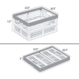 Buyitt 15L Plastic Collapsible Crates, Folding Storage Basket Bin, Pack of 4