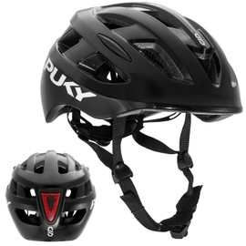 PUKY Helmet M Black | Ideal for Head Circumference 54-58 cm | Lightweight & Ventilated | Robust Polycarbonate & EPS Foam Protection | Light Module & 360° Visibility | Stylish Design & Colour Options