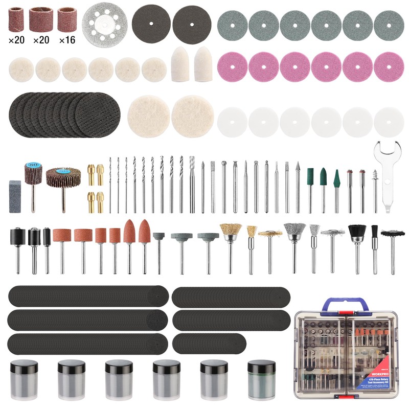 WORKPRO WORKPRO Rotary Tool Accessories Kit, 476pcs Accessory Set, 1/8"