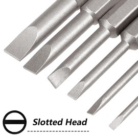 Saipor 12pcs Magnetic Slotted Screwdriver Bit Set, 1/4 Inch Hex Shank Flat Head Drill Bits Insert Bits 2 Inch Length, SL2/2.5/3/4/5/6 Impact Driver Bit for Power Drilling, Set of 2