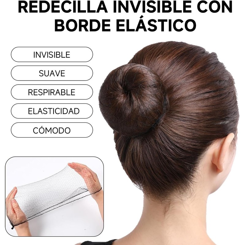 100pzs Red para Cabello, 50 pcs Ligas para Cabello, 50