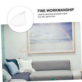 LABRIMP Wall Hanging Nautical Fishing Net Decoration for Luau Party Beige Mediterranean Style Fish Netting for Room Pool Area Decor