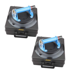 A Pair of DAMO 10" Vacuum Suction Cups for Glass & Granite Lifting,Heavy Duty Glass Lifter with metal Handle,Suction Cup with Hand Pump, with Free Case