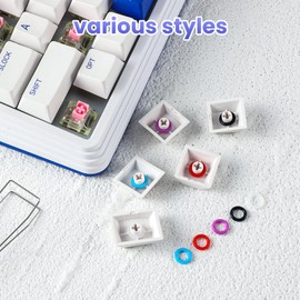 HONKID Rubber O Rings Keyboard Switch Dampeners with Plastic Storage Box for Mechanical Keyboards, 120pcs, Clear