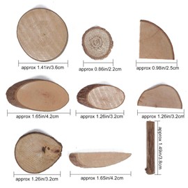 Luabue 110pcs Wood Slices for Crafts 1-5cm Small Wooden Discs Natural Unfinished Log Wooden Circles Branch Wood Sticks with Rope Pine Cones for DIY Wedding Christmas Party Decorations