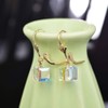 Austrian Crystal Cube Drop Earrings for Women Leverback Dangle Earrings