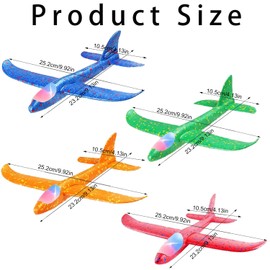 Sunshine smile Pack of 2 Manual Throwing Aeroplane Toy, Luminous Glider, Glider Plane Toy LED, Model Foam Aeroplane for Children