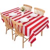 Kesfey 3 Packs Red and White Horizontal Striped Tablecloth 54