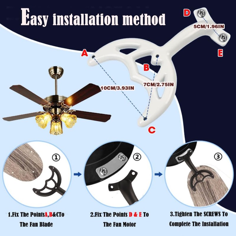 ZIYOUGOU 42'' Ceiling Fan Replacement Blades Arms - 5pc Set