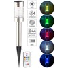 Lunartec Solar RGB LED Path Light Sensor Remote Control Stainless