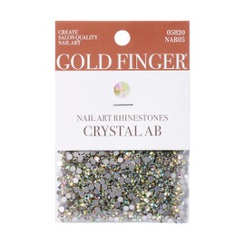GoldFinger Nail Art Rhinestones Flatback Crystals Jewels 3D Decorations Nail Art Crafts Gems (Crystal AB)