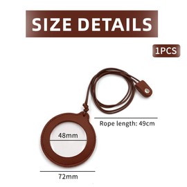 LEEQ 10 x Monocle Magnifying Glass with Leather Necklace Pendant Chain - Pocket Magnifier for Books, Newspaper Reading, Maps, Coins, Crafts, Brown