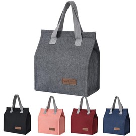Lunch Bag Cool Bag Insulated Lunch Bag for Women Men, Reusable Leak-Proof Cooler Bag Thermal Lunch Box for Kids Girls Boys Adults, Lunch Bags for Work School Picnic Travel (Grey)