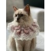 Collar Rosa Para Gatos Y Perros, Babero De Encaje Y