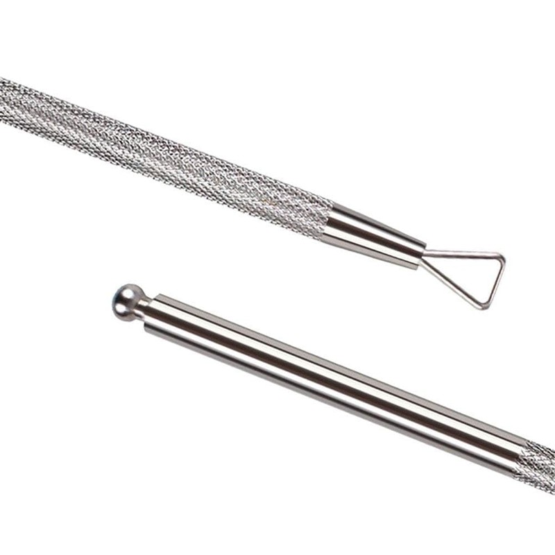 2PCS Silver Stainless Steel Cuticle Pushers – Triangle Cuticle Peeler