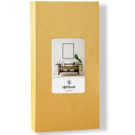 upFRAME Photo Album, 300 Sheets, Large Capacity, Pockets, L Size, 3 Tiers, Stylish, Pocket Album, Photo Album (1, Yellow)